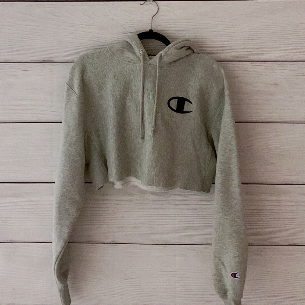 Grey Champion Cropped Hoodie